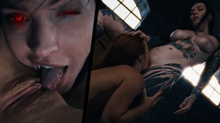 Mag Numb la Vampire - Une lesbienne punk rock transforme Clemence en esclave en chaleur